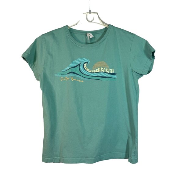 Outer Banks Graphic Tee By Live and Tell  Ladies Large 100% Cotton - Picture 1 of 6